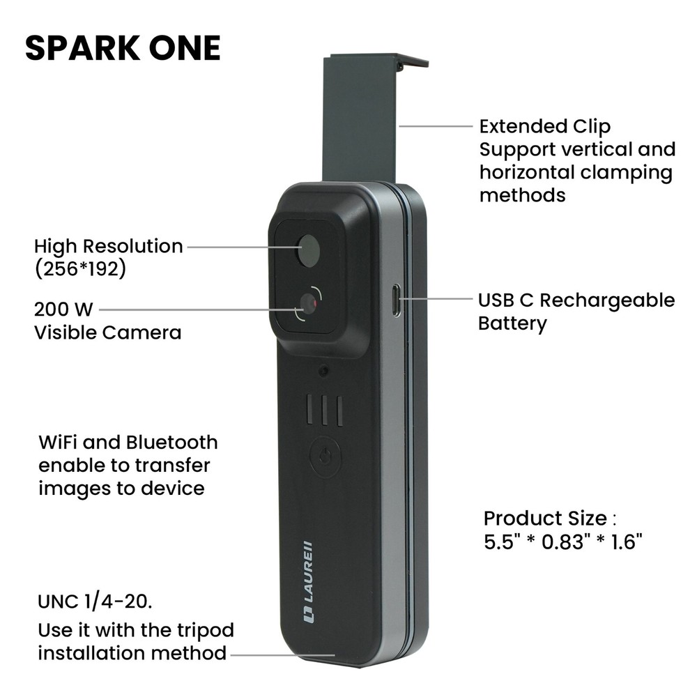 LAUREII IR Resolution Thermal Camera Wireless Temperature Imager Camera Handheld