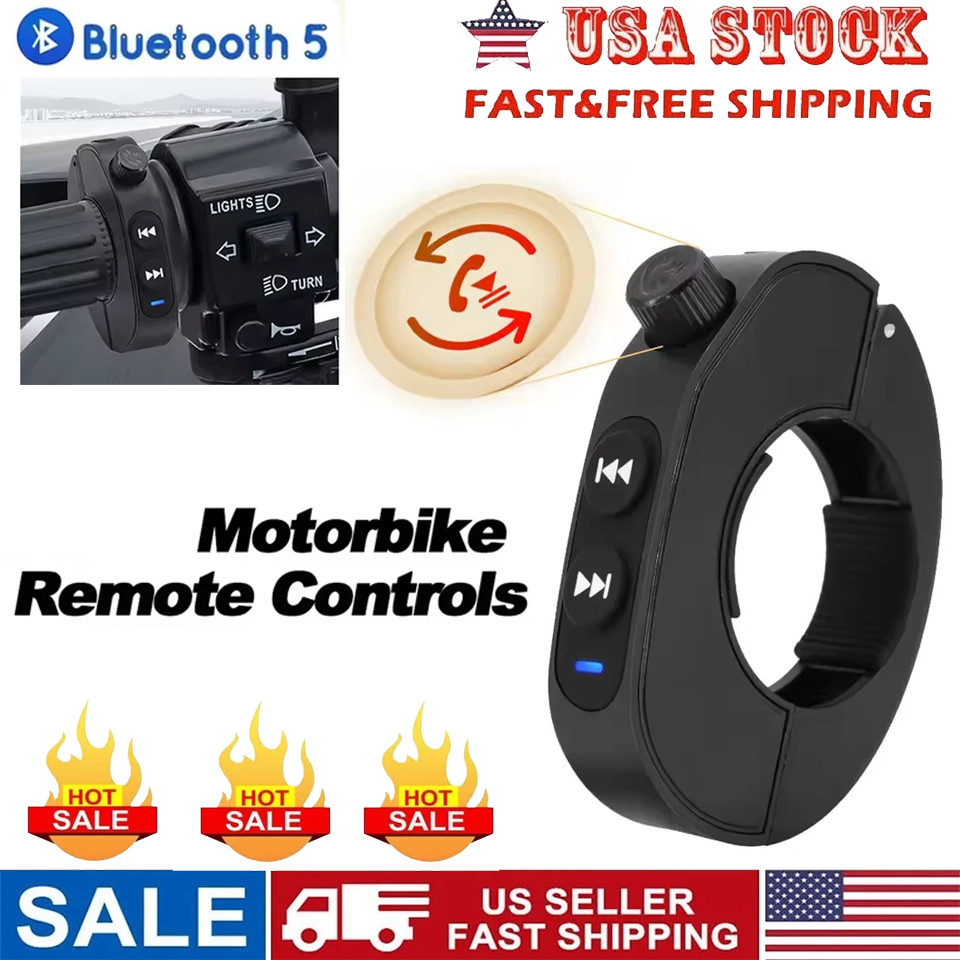 Handlebar Remote Control For Motorcycle Helmet Headset Waterproof Media Controtn