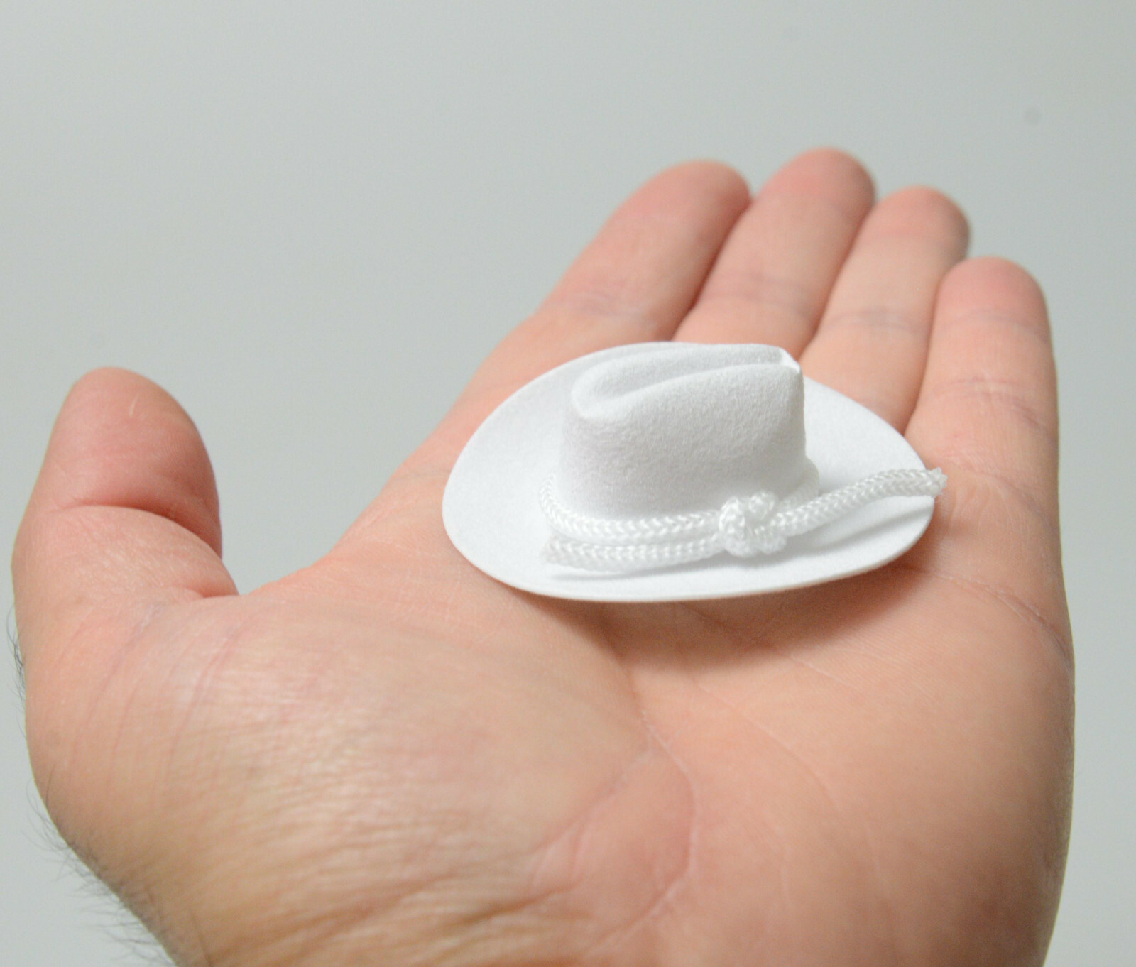 24 Mini Cowboy Felt Hat 2" White Felt Western Party Favor