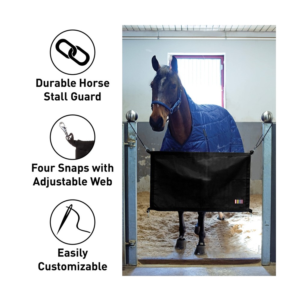 HORZE Durable Polyester Horse Stall Guard with Adjustable Straps | Measures 4...