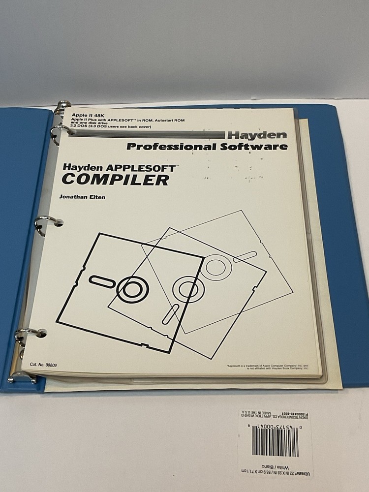 Vintage Apple II Software Hayden AppleSoft Compiler