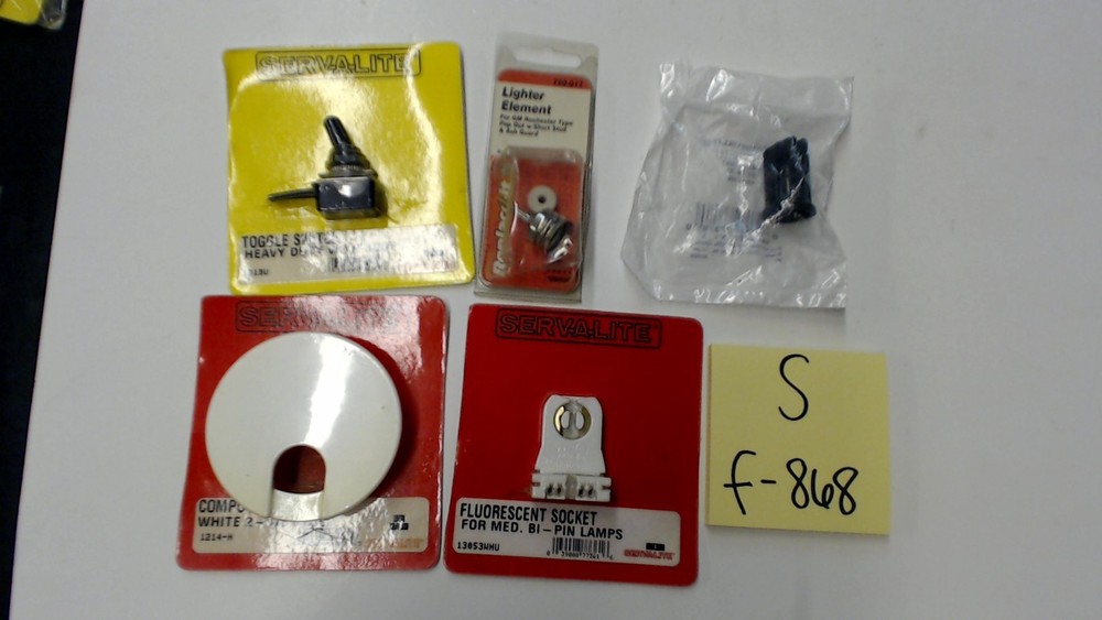 Toggle Switch-Socket-Grommet-Lighter Element Lot of 5 Pieces