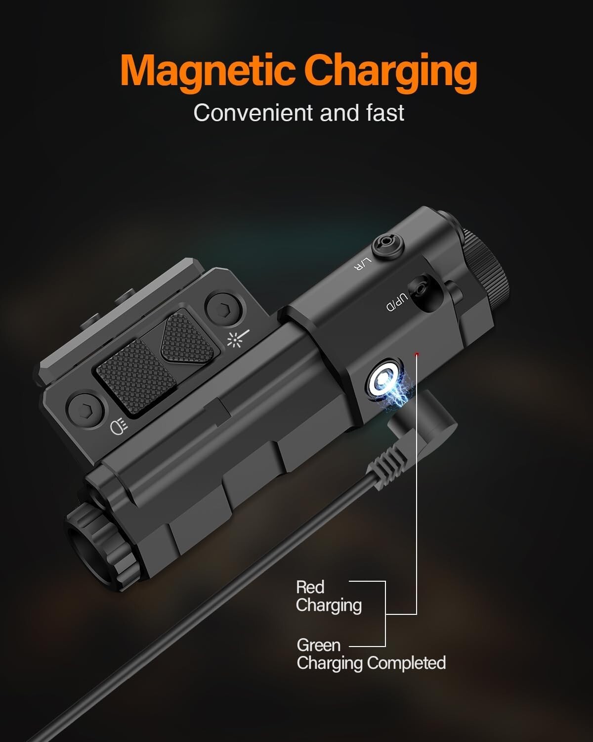 TOUGHSOUL 1600lm Flashlight & Green Laser Sight for Picatinny & M-Lok Dual Rail