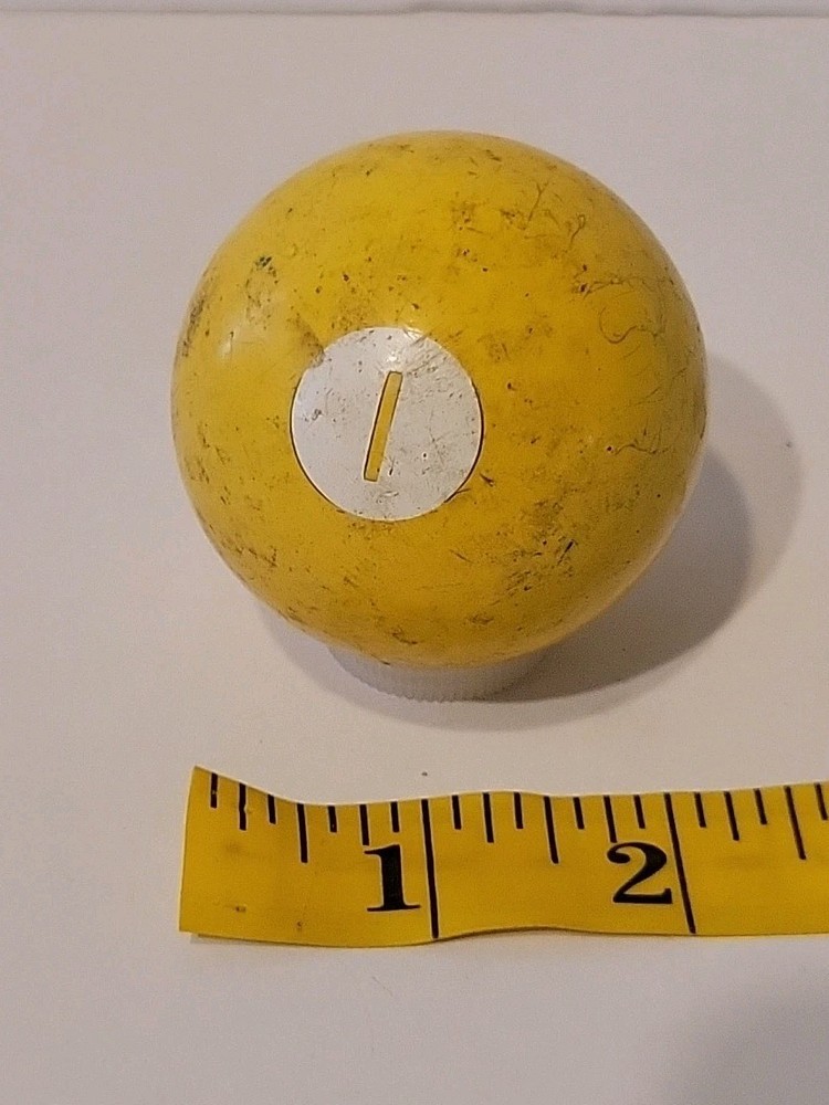 Vintage No. 1 Solid Yellow Pool Ball Billiard 2" Replacement (L)