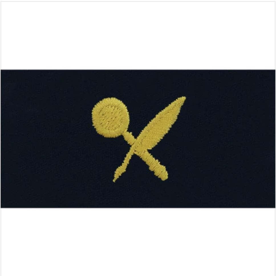 GENUINE U.S. NAVY EMBROIDERED COLLAR DEVICE: INTELLIGENCE TECHNICIAN - COVERALL