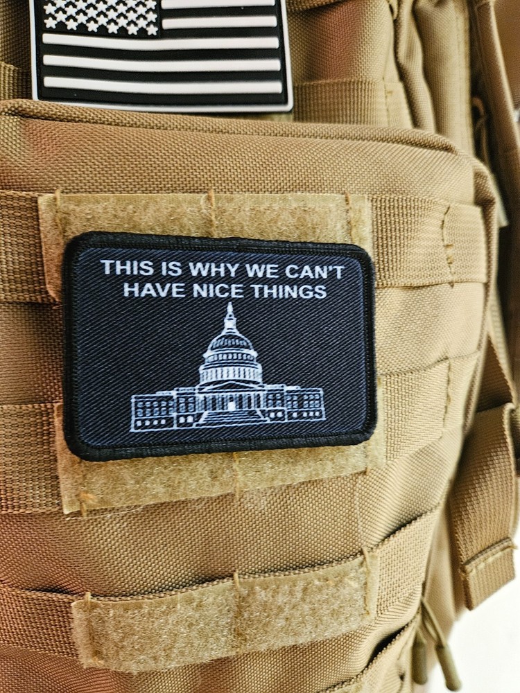 This is why we can't have nice things government 2"x3" hook & loop backing patch