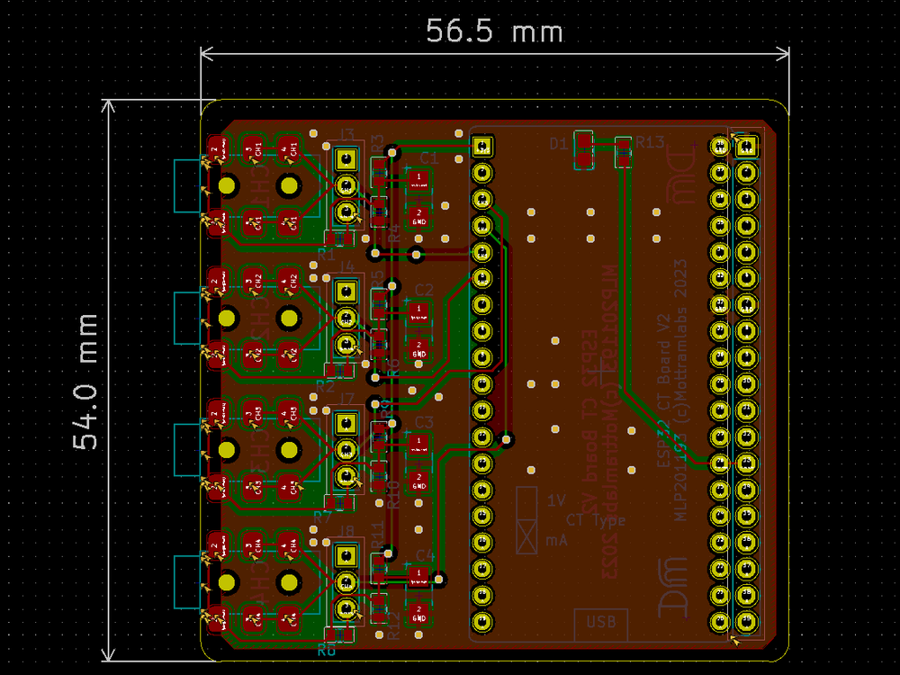 4 Channel ESP32 Mains Current Sensor V2 - Node-MCU 38-Pin SCT013 - 100A/50mA