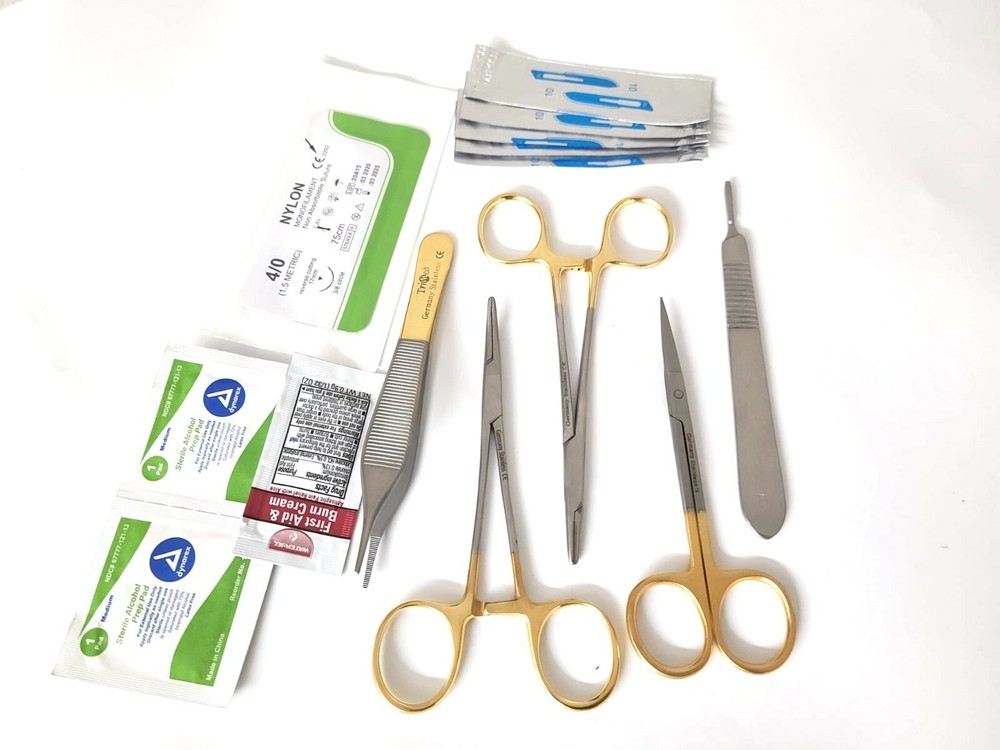 Basic Surgical Suture Kit, First Aid Set, Emergency Kit, Trauma Survival Pack