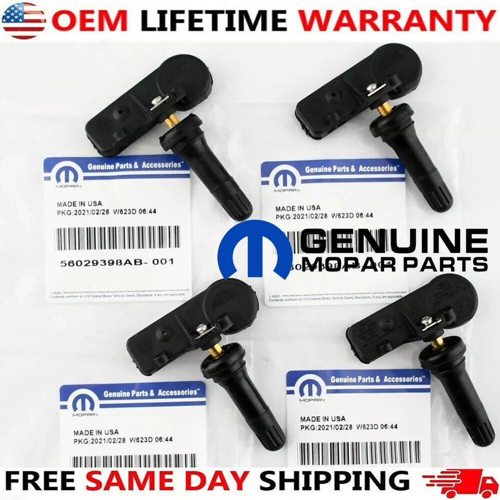 4PCS Genuine Tire Pressure Sensor TPMS OEM 56029398AB Dodge Chrysler Jeep RAM US