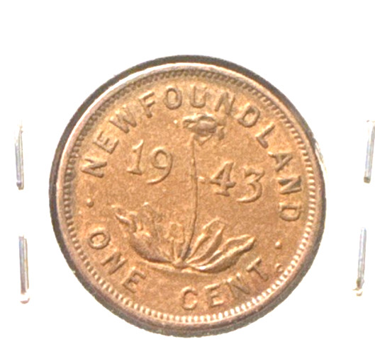 Newfoundland 1943 C small cent KM 18 AU