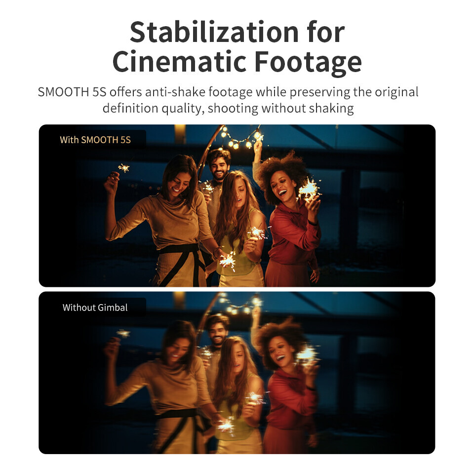 ZHIYUN Smooth 5S Combo, 3-Axis Gimbal Stabilizer with Light for iPhone Android