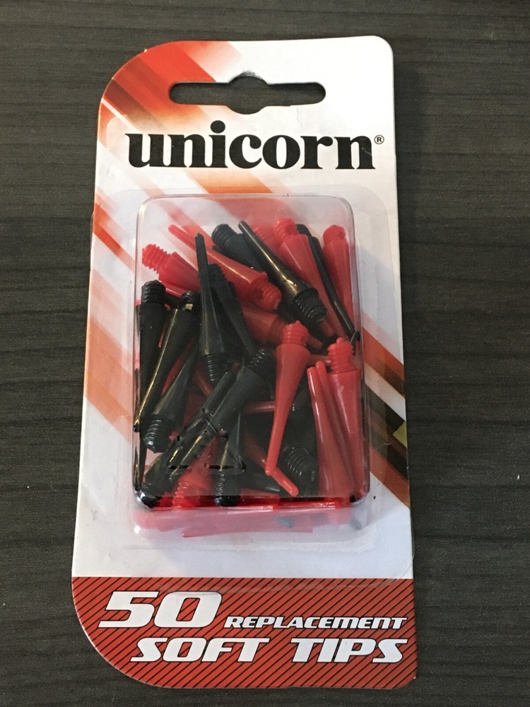 Dart Soft Touch Tips Unicorn 50 COUNT Replacement Red Black Darts