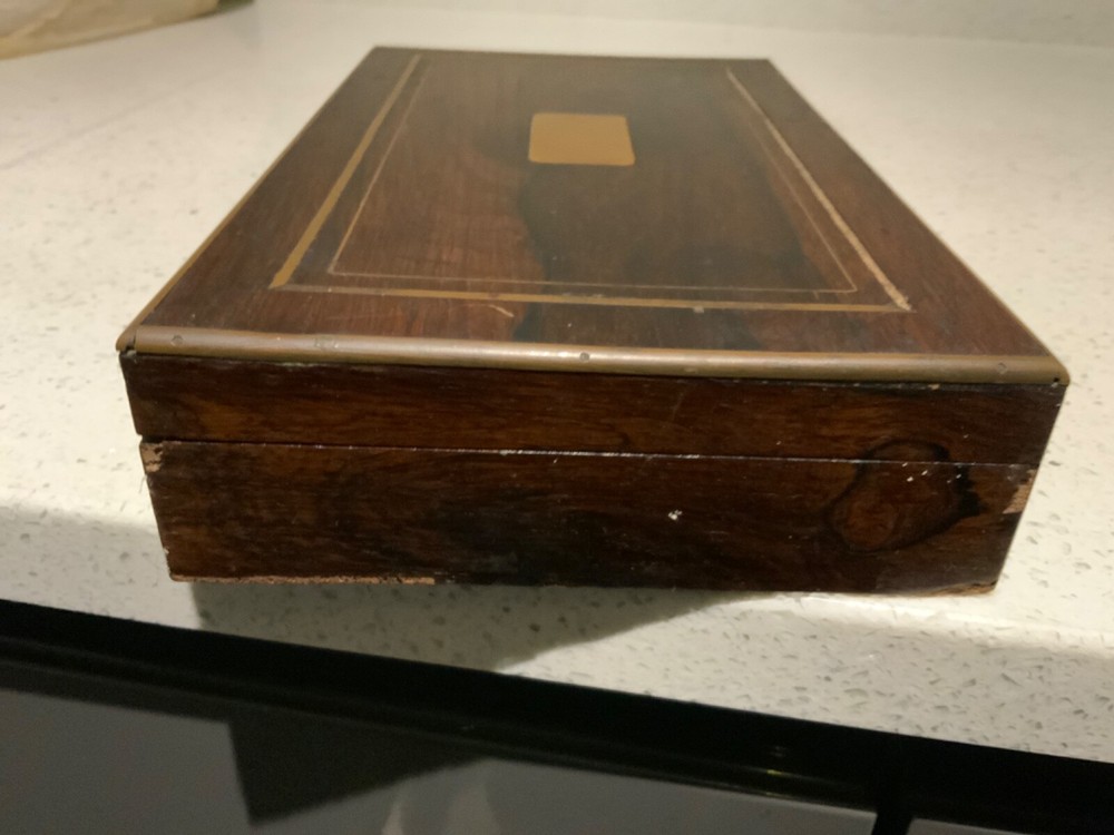 Antique Brass Geometry draftsmanship technical Drawing Instruments Set 1879 key