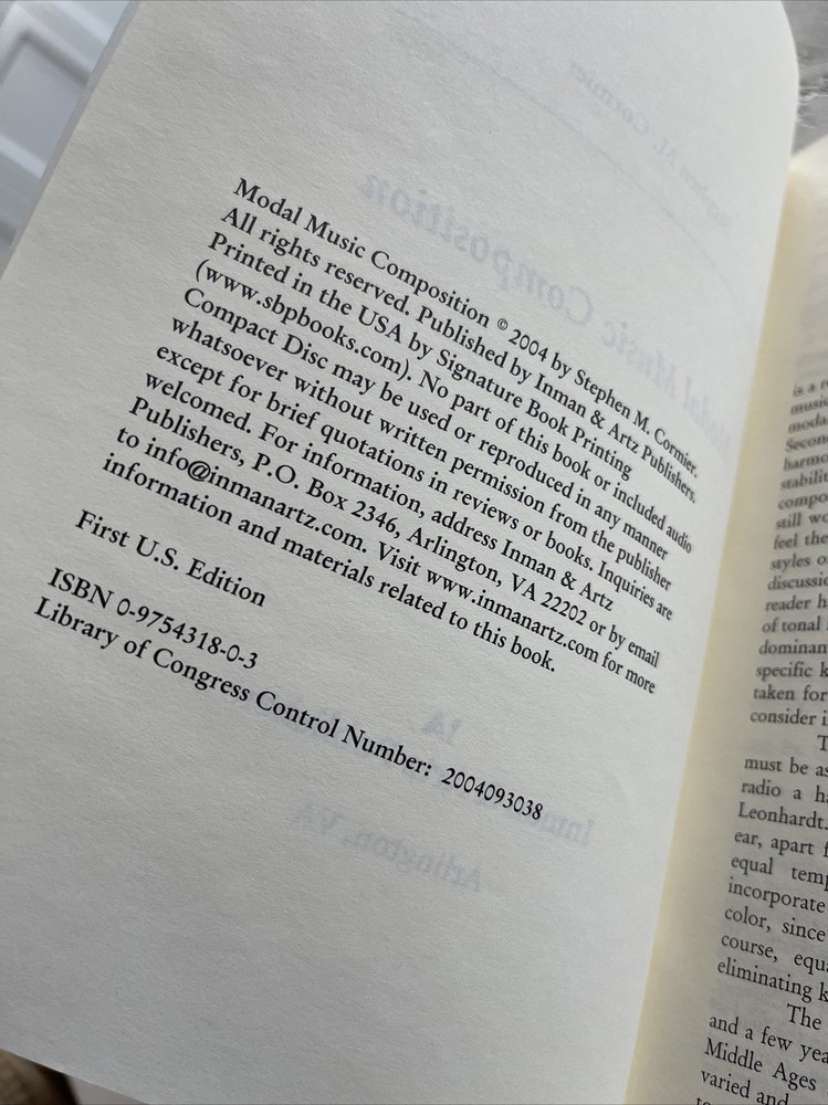 Modal Music Composition Paperback + CD By Stephen M. Cormier SIGNED COPY