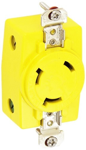 Hubbell Wiring Hbl328Dcr 30A 28V Dc Locking Receptacle Yellow