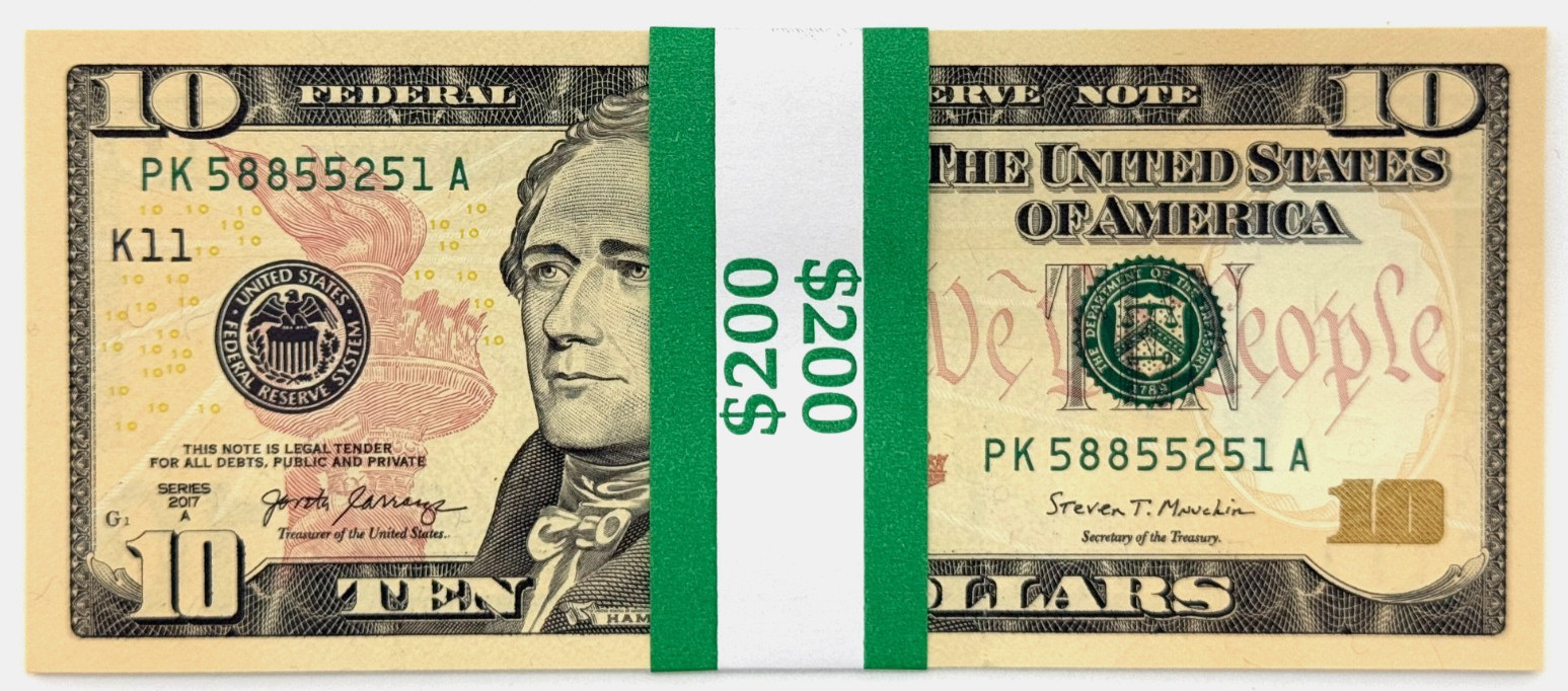 NEW Uncirculated TEN Dollar Bills SERIES 2017A $10 Sequential Notes  Lot of 20