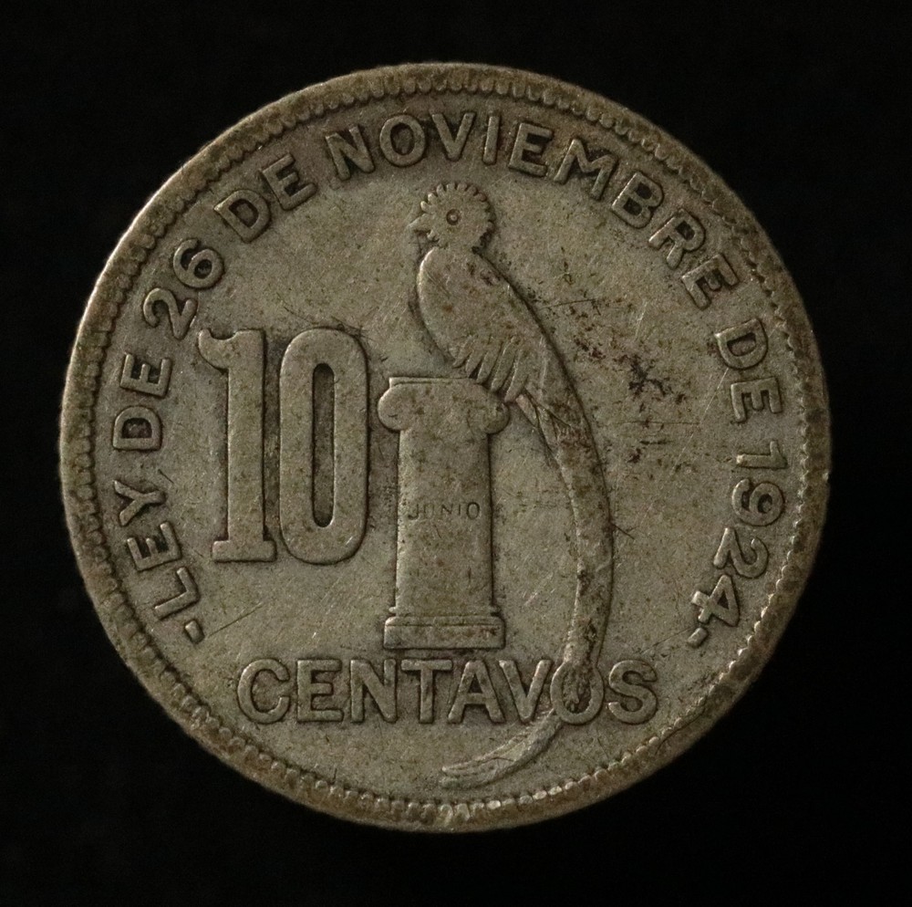 Guatemala 1933 10 Centavos - Silver