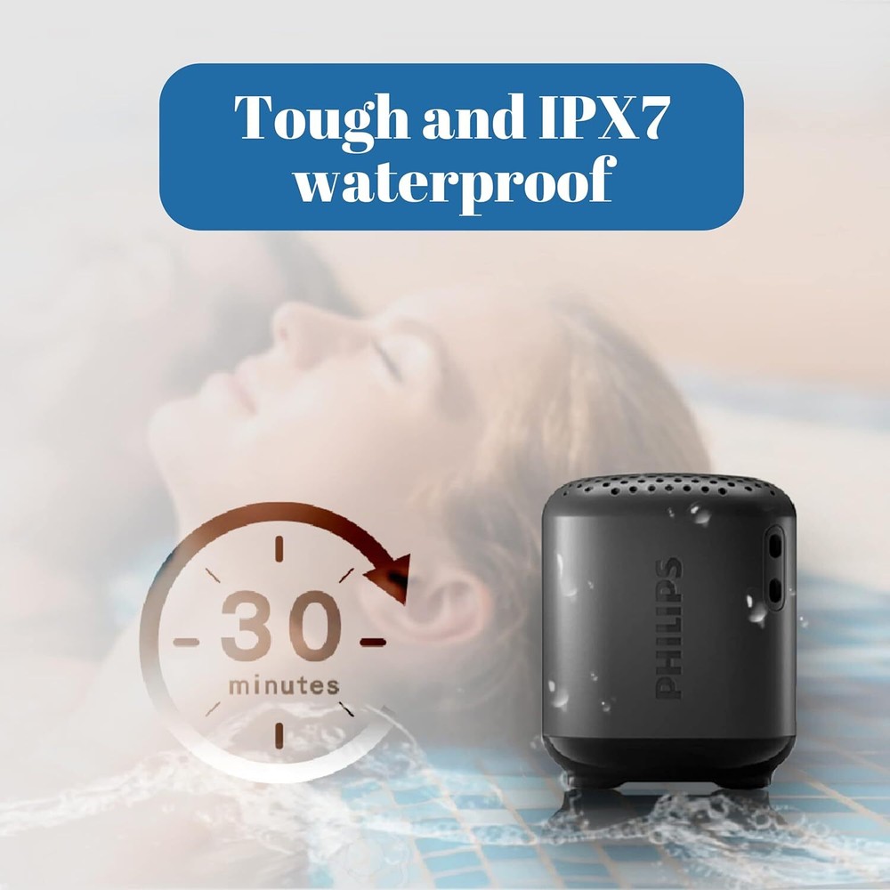 Philips TAS1505 Bluetooth Mini Portable Speaker Wireless (BLACK/WHITE)