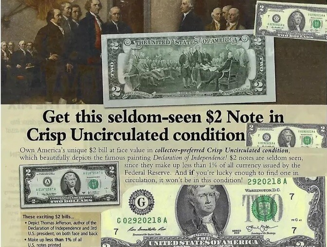 🇺🇸5 Notes Uncirculated Sequential Two Dollar Bills Special Price! Limited