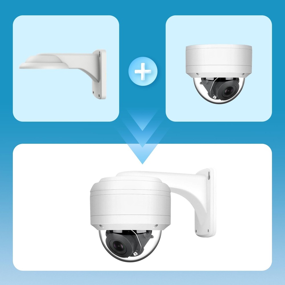 PTZ Camera Mounting Bracket Full Metal Compatible Dome Turret PoE Security