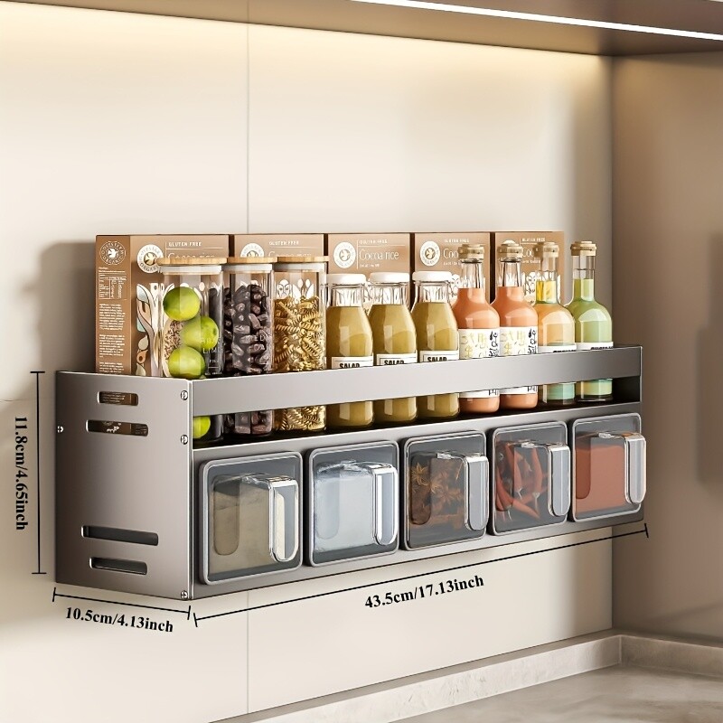 4-Tier Spice Rack Manager - Kitchen, Dining Area & Pantry Condiment Organization