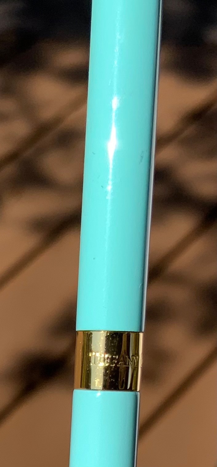Tiffany & Co. Gold Plated & Blue Lacquer Enamel Ballpoint Pen -New in Box