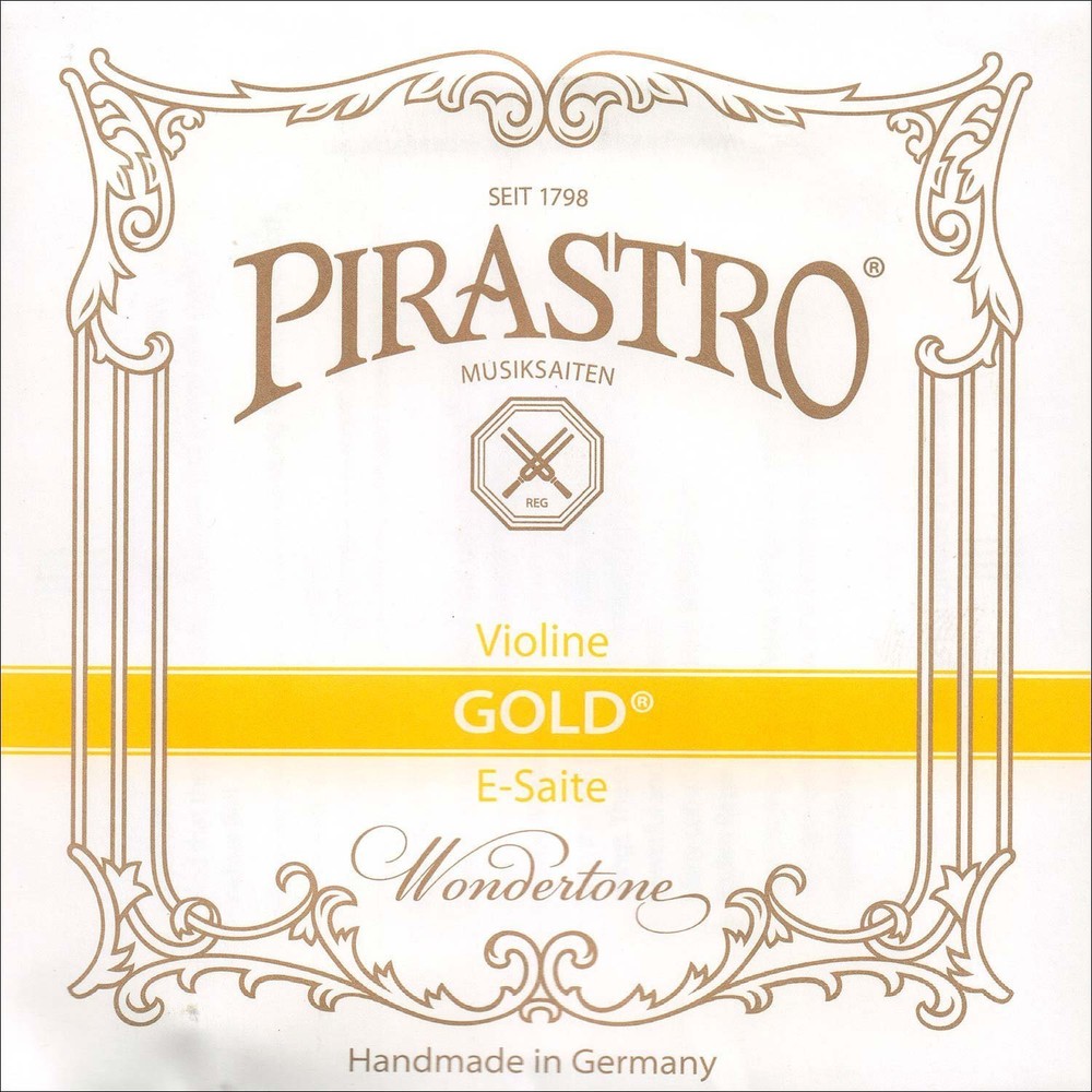 Pirastro Gold Label E String 4 4 Violin Medium Gauge Plain Steel Loop End