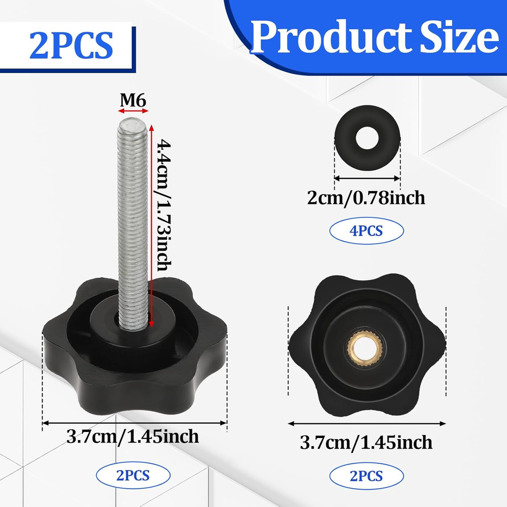 Adjustable Height Arm Track Bolt Set for Rollators and Walkers - 2 Pack