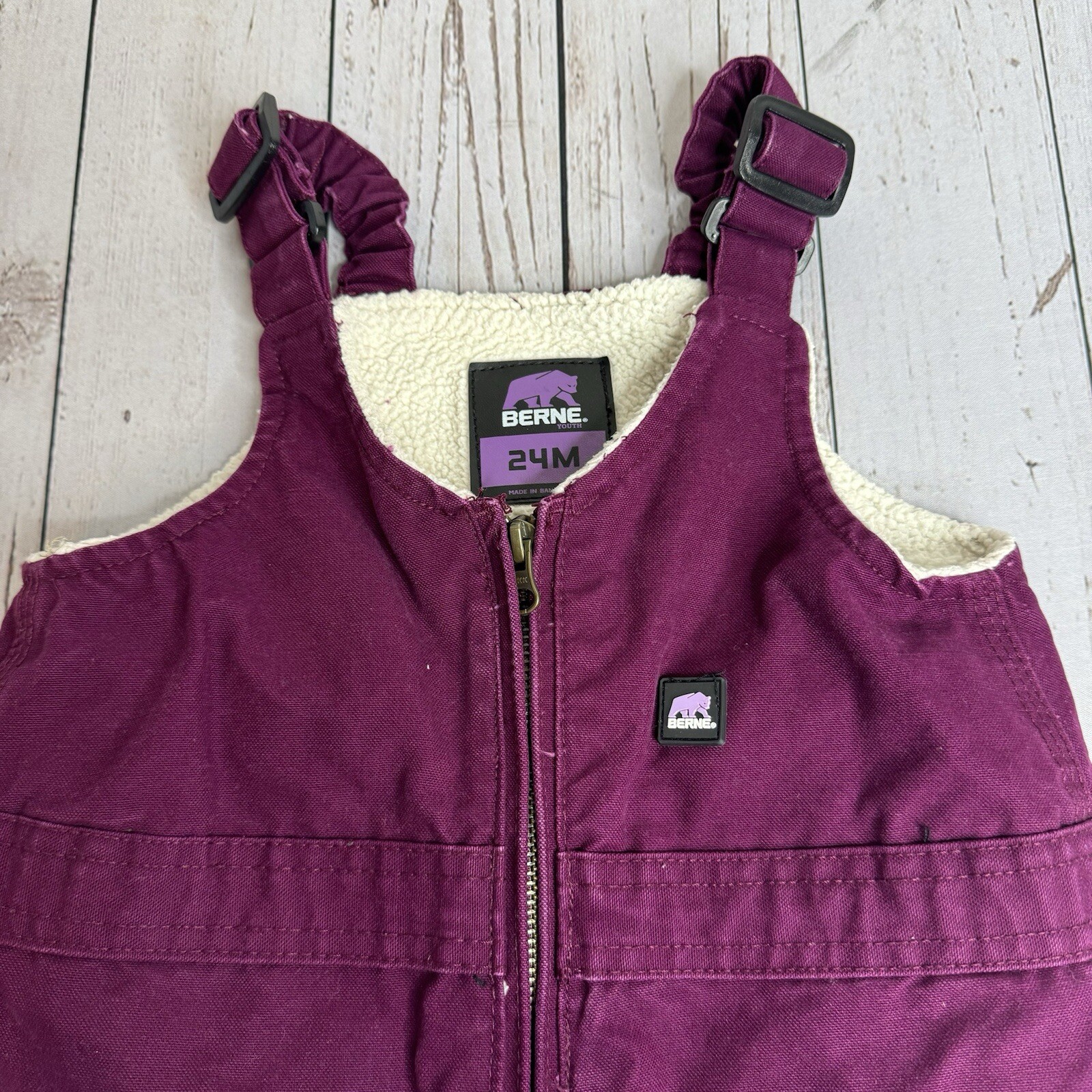 Berne Insulated Lined Coveralls Purple Girls Toddler Size 24 Months Snow Overall