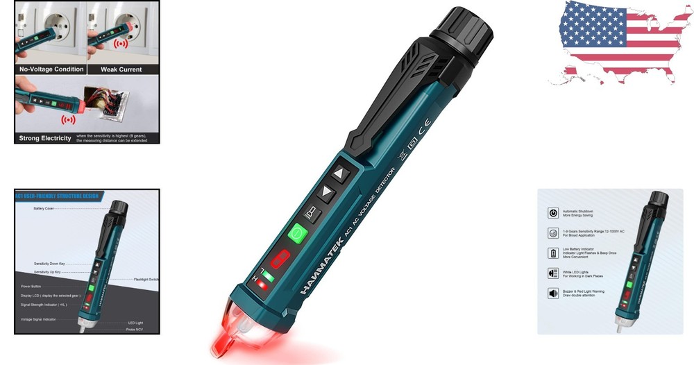 Multi-Functional Non-Contact Voltage Testing Tool for Electricians & Homeowners