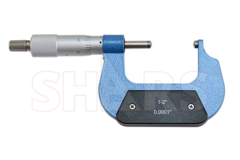 Shars 1-2" Precision Ball Micrometer .0001 Spherical Spindle New !}