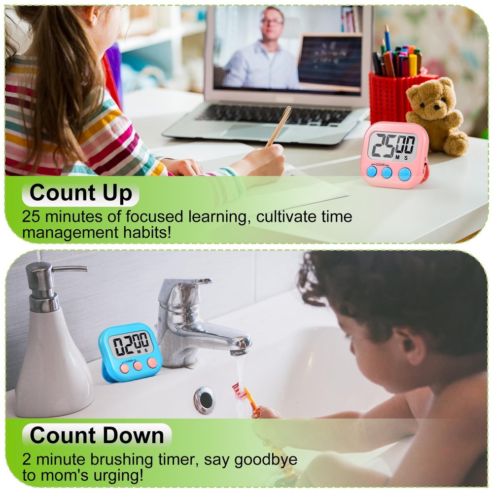 AOUVES Digital Timer for Kids Teacher Supplies Classroom Timer for Study Lear...