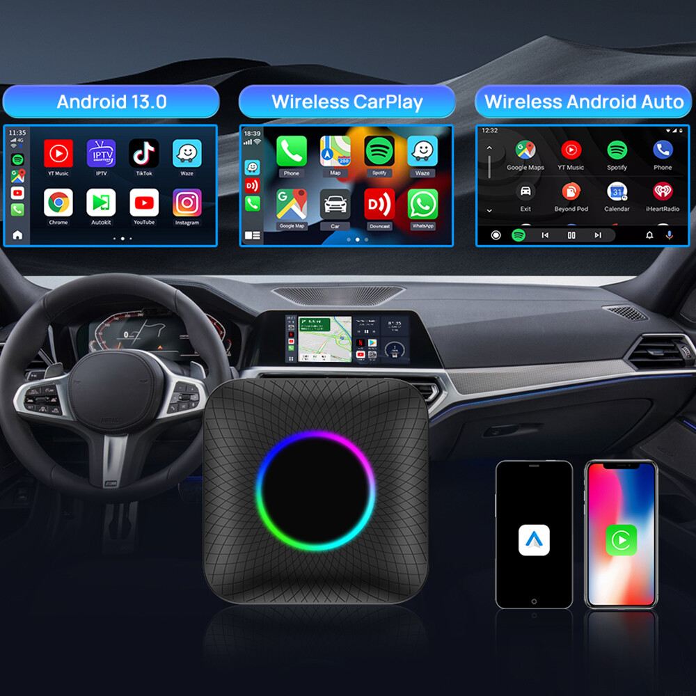 CarPlay Ai Box Plus Android13 QCM 8-Core 8+128GB Wireless Android Auto