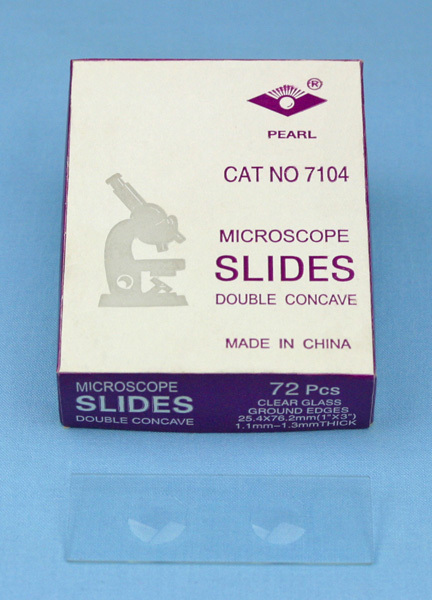 72 DOUBLE CONCAVE 2  WELL MICROSCOPE SLIDES