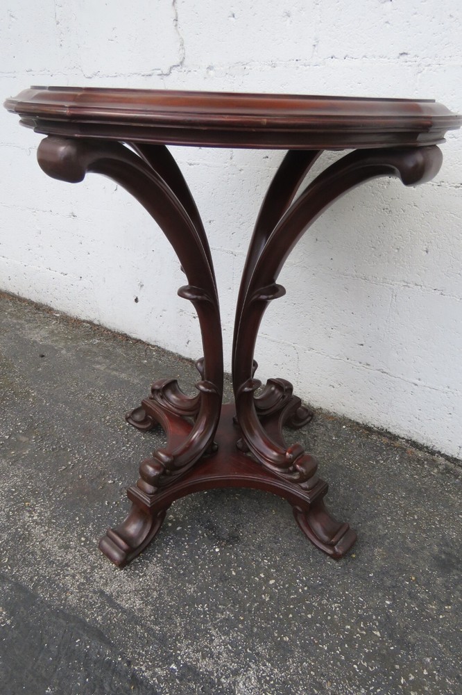 Mahogany Cherry Leather Top Side End Table 5956