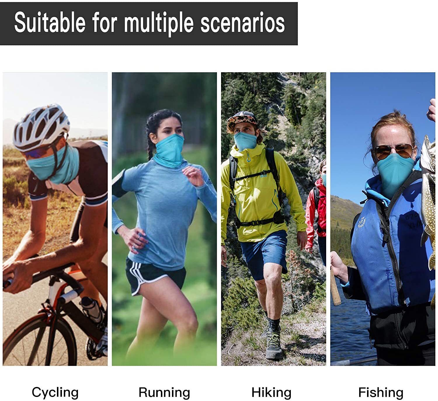 Neck Gaiter Face Cover Scarf Windproof UV Protection Bandana Mask for Men Women