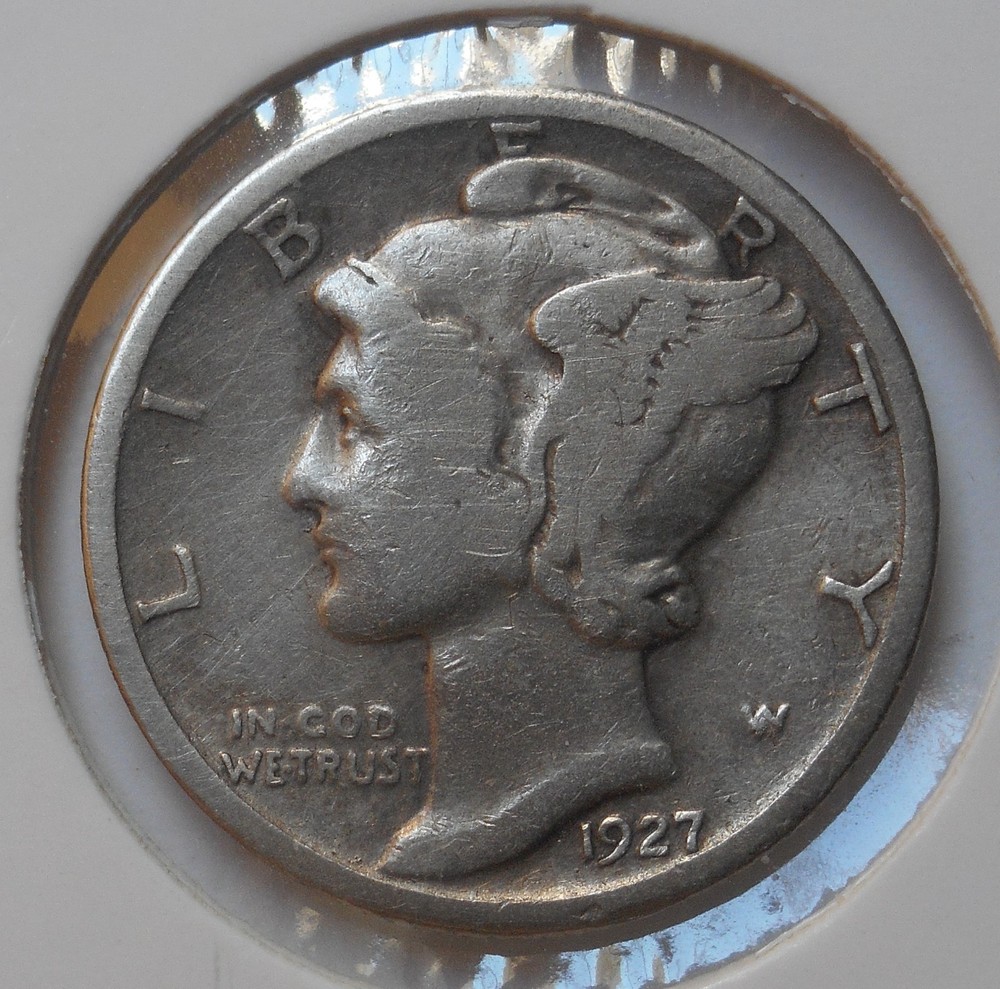 1927 . . Mercury Dime . VG . Silver . Very Good