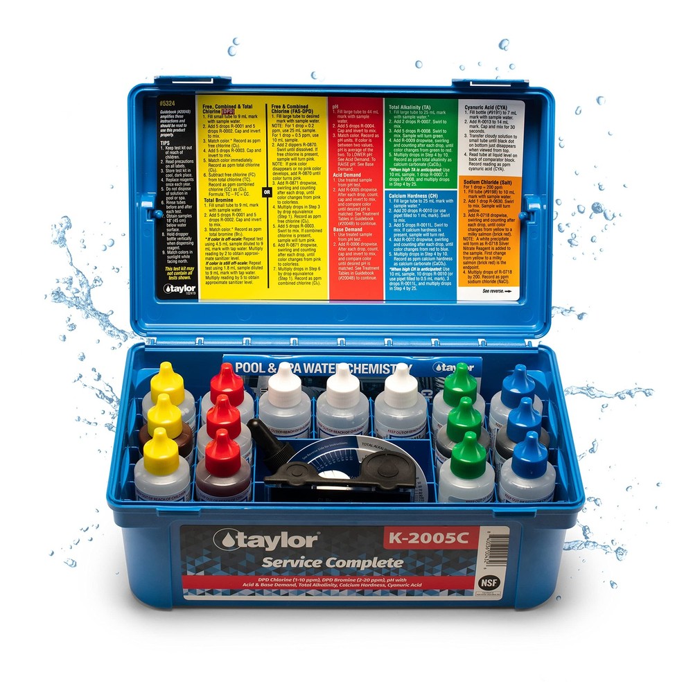 Taylor Complete Pool & Spa Test Kit  High Range K2005C 2 oz Reagents