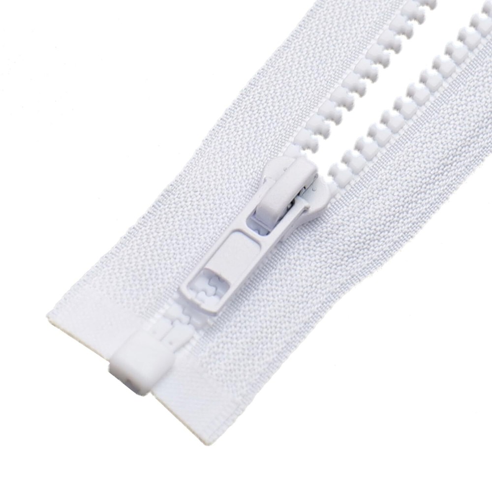 2PCS #5 28" Jacket Zippers White Molded Plastic Sewing Tailor Tools DIY