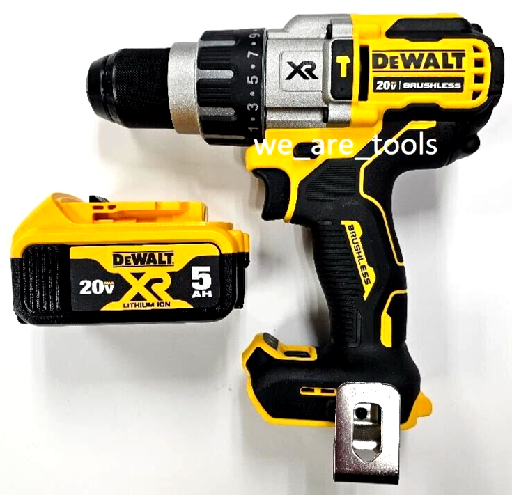 DeWalt DCD998 20V Max XR Brushless 1/2" Hammer Drill, 2) DCB205 5.0 AH Batteries