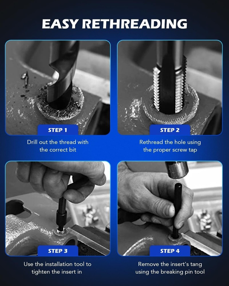 Complete Thread Repair Kit: 3/8"-16 Helicoil Tool Set with Inserts & Case