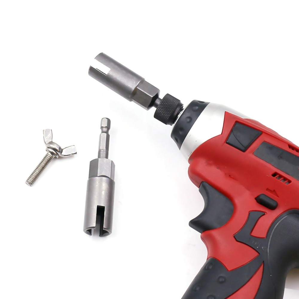 3Pcs Power Wing Nut Driver Hook Drill Bits Socket Wrench Tool 1/4 Inch Hex Shank