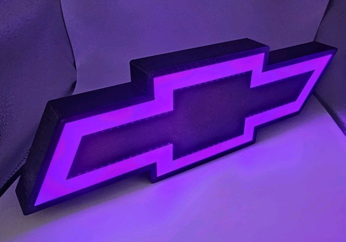 Chevy Chevrolet Light Sign Decor Man Cave Desk LED Lightbox USB Powered shop