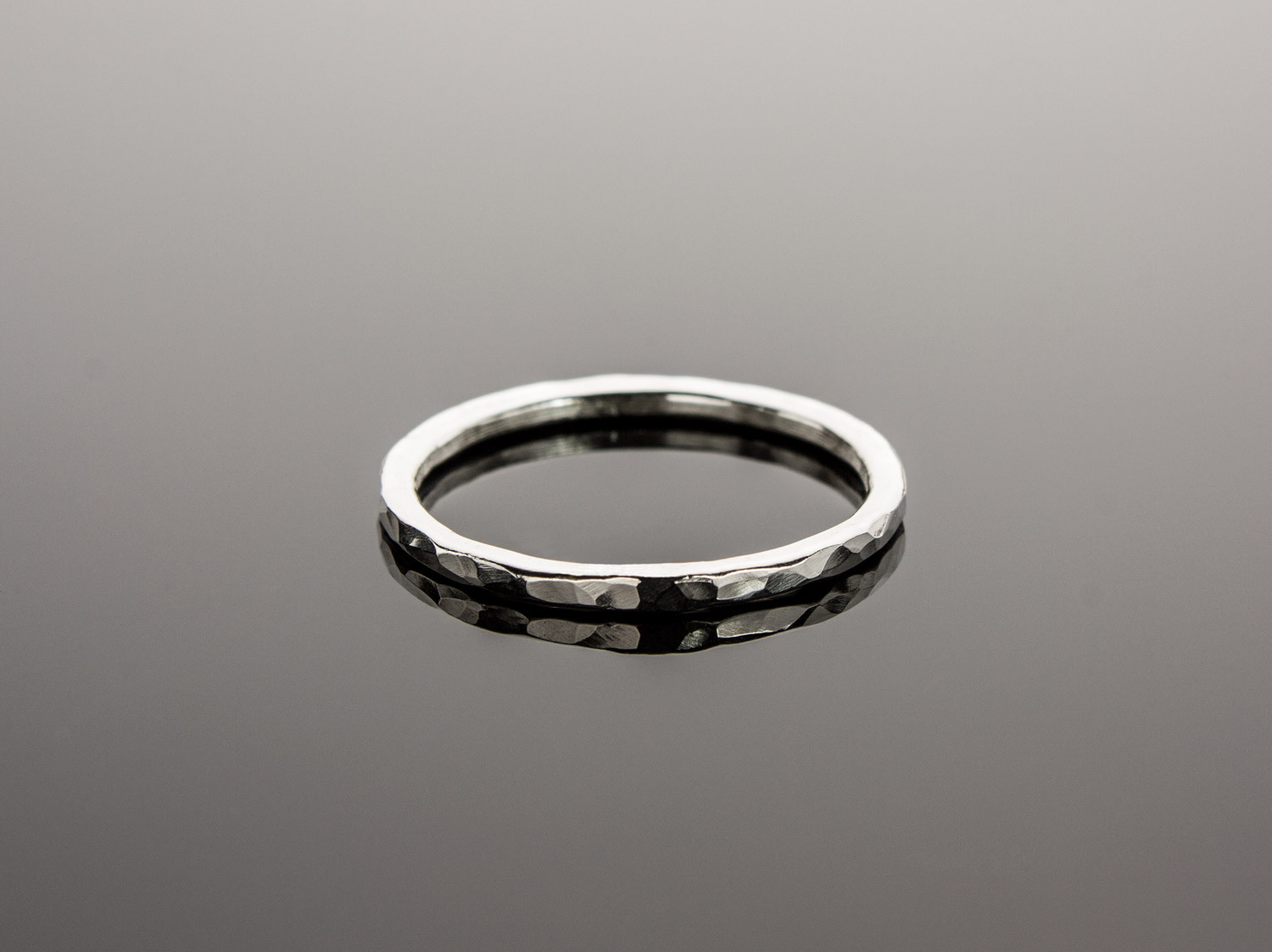 Stacking Ring .925 Sterling Silver Hammered Texture Handcrafted Ring Single Ring