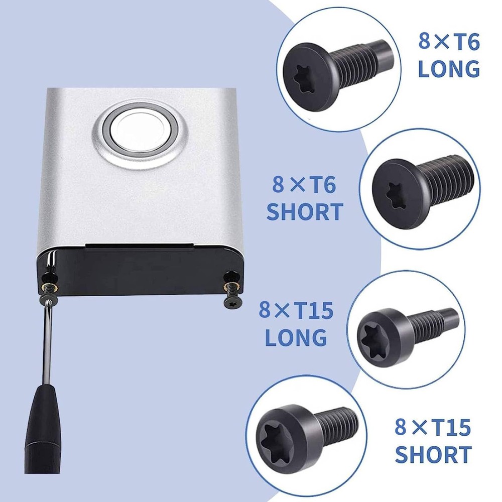 Doorbell Screws, Replacement Various lengths, Security Torx head, BLACK