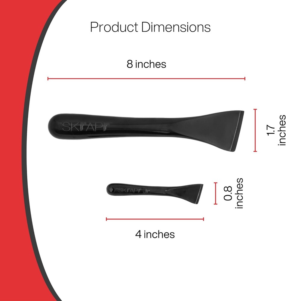 Plastic Scraper Tool, 2 Pack, Non-Scratch, 1.7 Inch Wide Blade, Long Ergonomic H