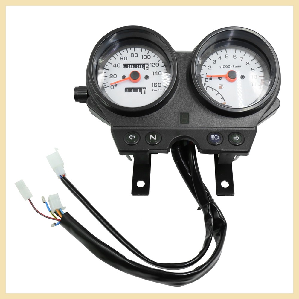 DC 12V Black Shell Dual Odometer Tachometer Speedometer Cluster