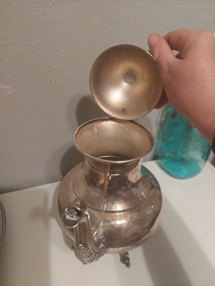 Vintage Silver over Cooper Tea pitcher