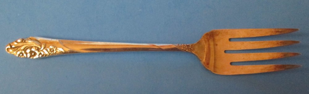 Oneida Community MCM silver plate Evening Star 1950  Meat Serving Fork