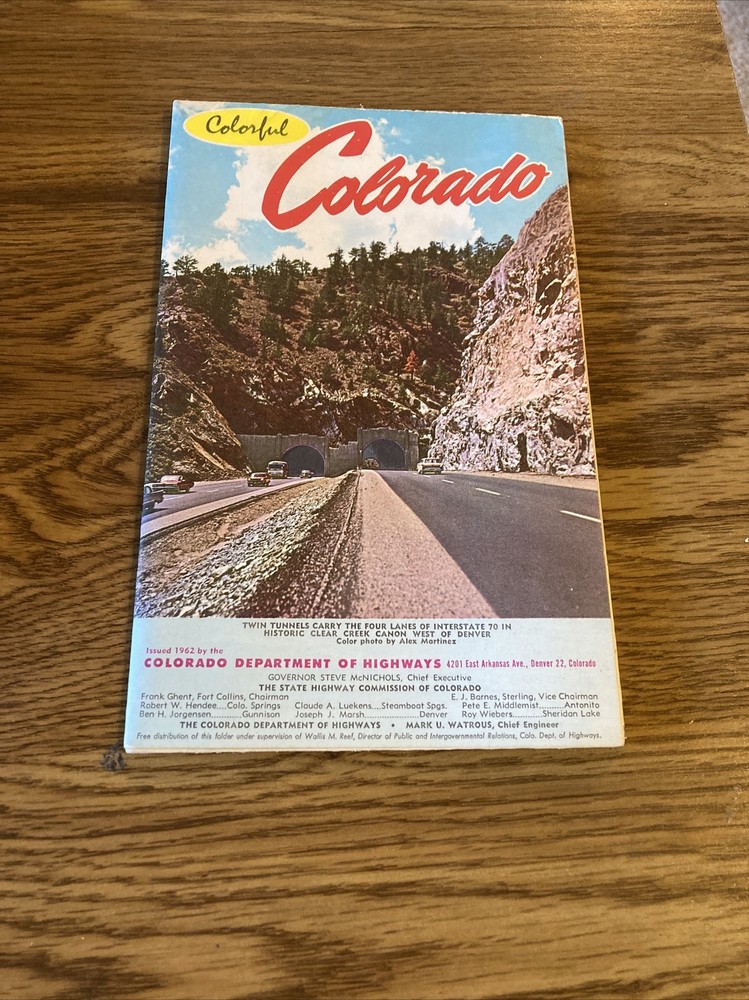 1962 Colorful Colorado Map / Tourist Guide